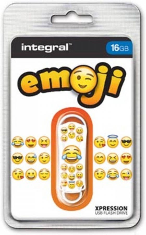 Paagman Integral Xpression Emoji USB 2.0 stick 16 GB wit