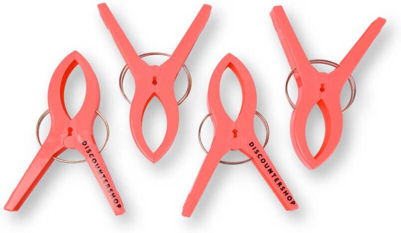 Merkloos 1 sets x 4pcs Rood Handdoekklemmen Handdoekclips plastic Handdoekhaakjes Handdoekknijpers 15cm*10cm*3cm