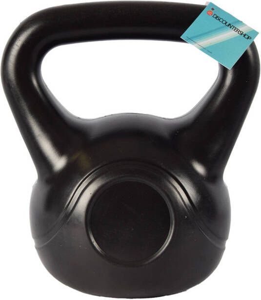 Merkloos Zwarte Kettlebell 10kg Robuuste Kunststof en Cement Gevuld Trainingsgewicht voor Gevorderde Kracht en Cardio Training