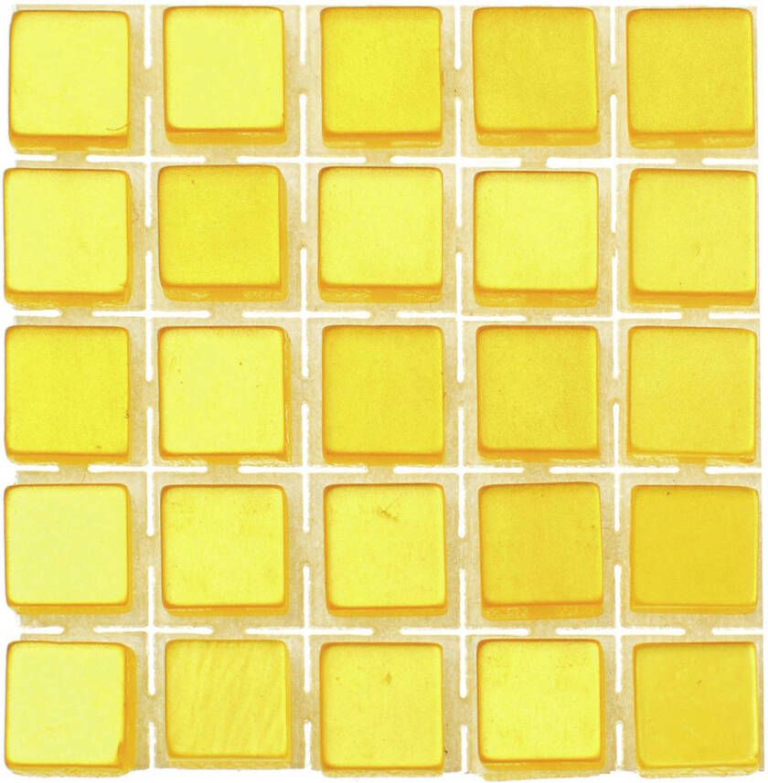 Merkloos 119x stuks mozaieken maken steentjes tegels kleur geel 5 x 5 x 2 mm Mozaiektegel