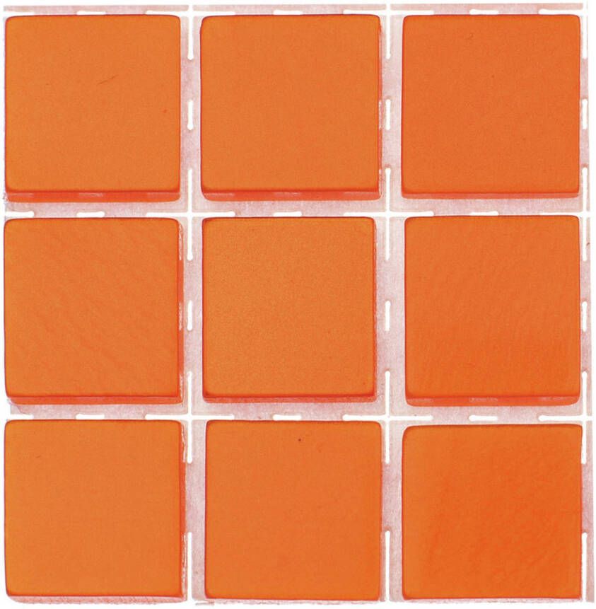 Merkloos 189x stuks mozaieken maken steentjes tegels kleur oranje 10 x 10 x 2 mm Mozaiektegel