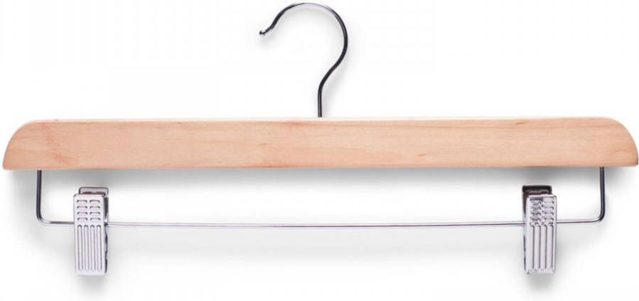 Zeller 1x Luxe houten broekhangers rokhangers kledinghangers 36 cm Kledinghangers