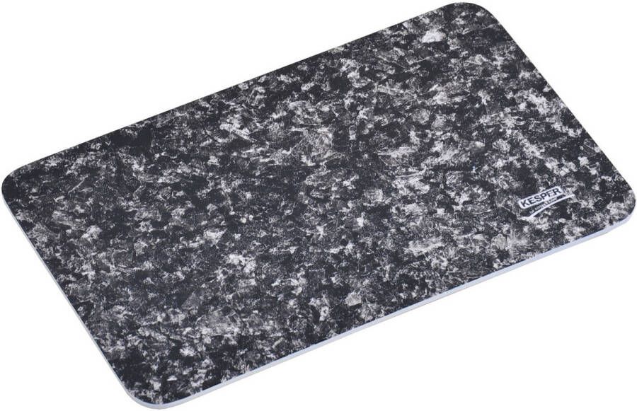 Merkloos 1x Rechthoekige kunststof snijplanken placemats 19 x 30 cm met graniet print Snijplanken