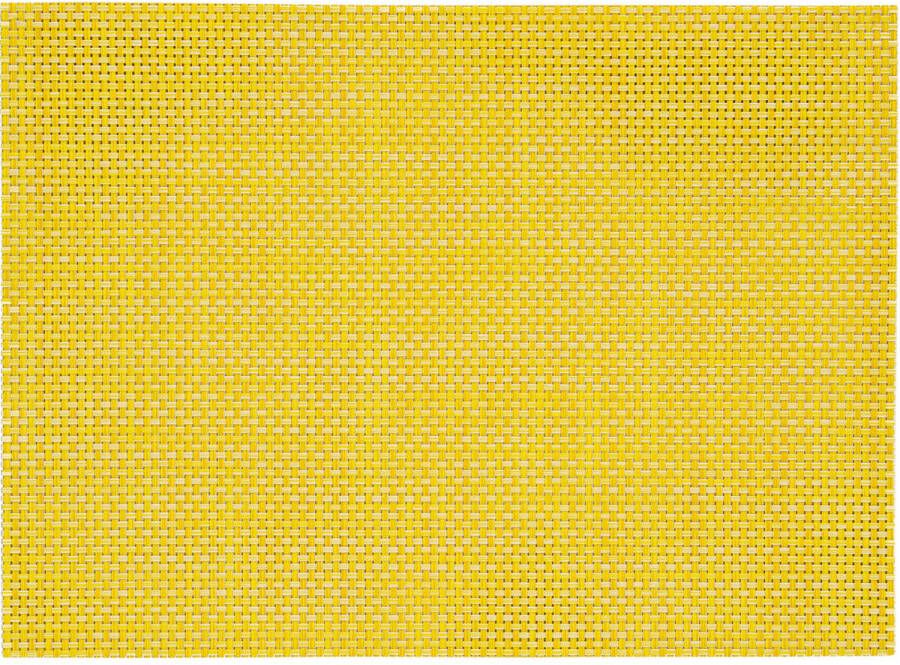 Merkloos 1x stuk Placemats geel gevlochten geweven print 45 x 30 cm Placemats