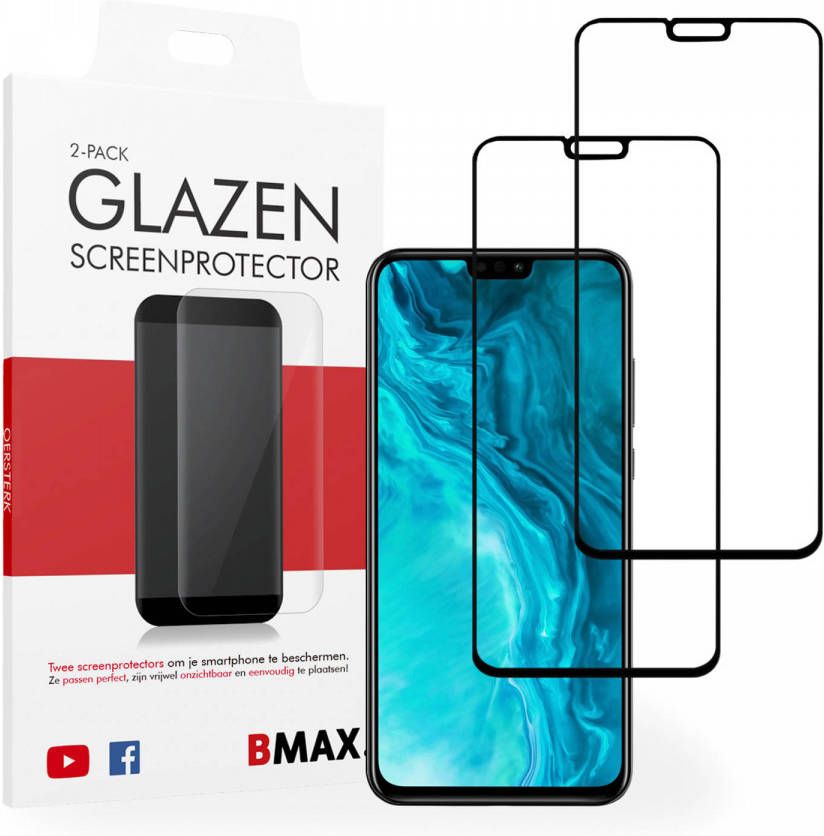 HomeLiving 2-pack BMAX Honor 9X Lite Screenprotector Glass Full Cover 2.5D Black