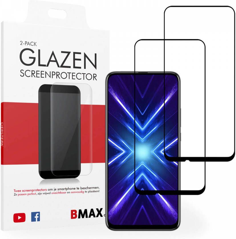 HomeLiving 2-pack BMAX Honor 9X Screenprotector Glass Full Cover 2.5D Black