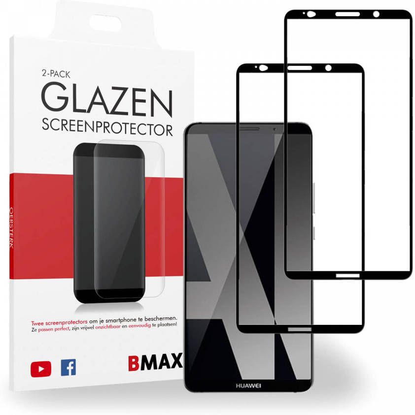 HomeLiving 2-pack BMAX Huawei Mate 10 Pro Screenprotector Glass Full Cover 2.5D Black