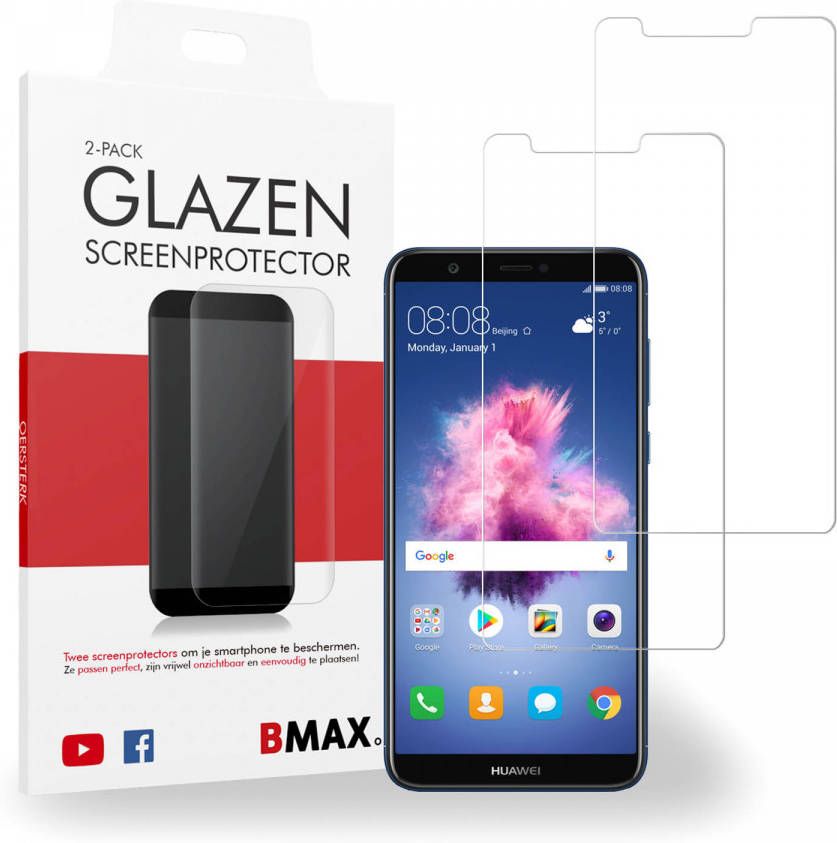 HomeLiving 2-pack BMAX Huawei P Smart 2018 Screenprotector Glass 2.5D