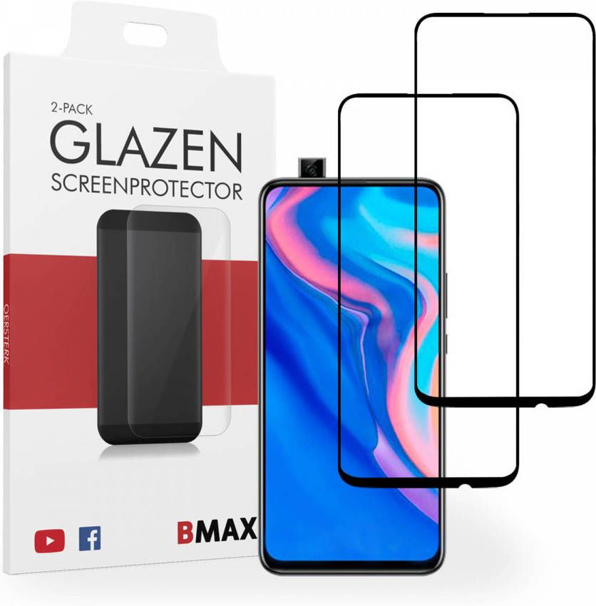 HomeLiving 2-pack BMAX Huawei P Smart Z 2019 Screenprotector Glass Full Cover 2.5D Black
