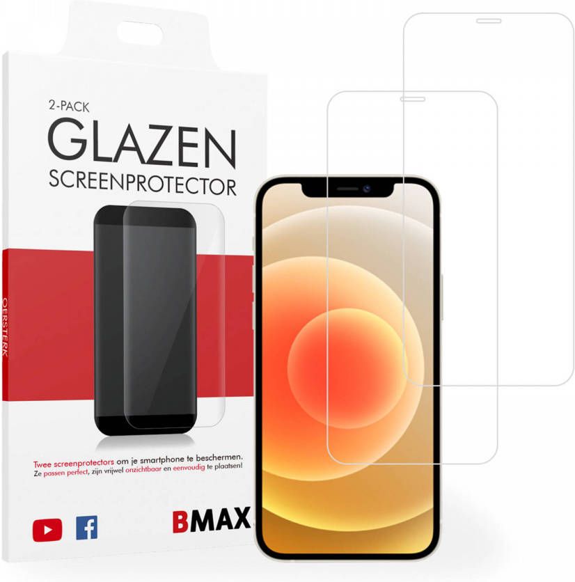 HomeLiving 2-pack BMAX iPhone 12 Mini Screenprotector Glass 2.5D