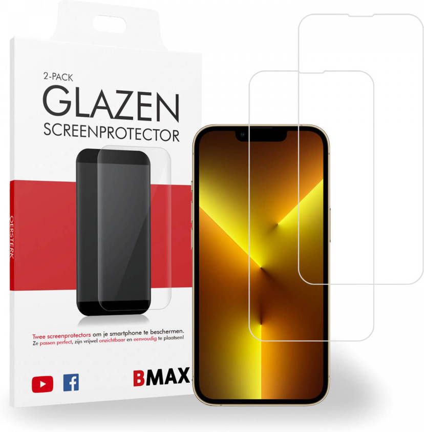 HomeLiving 2-pack BMAX iPhone 13 Pro Screenprotector Glass 2.5D