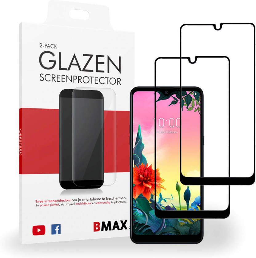 HomeLiving 2-pack BMAX LG K50s Screenprotector Glass Full Cover 2.5D Black