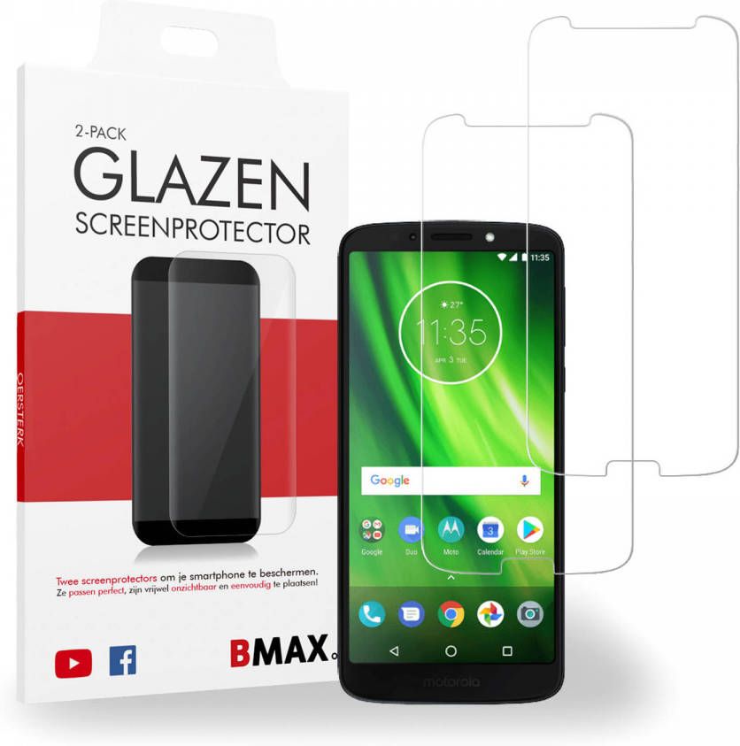 HomeLiving 2-pack BMAX Motorola Moto G6 Plus Screenprotector Glass 2.5D
