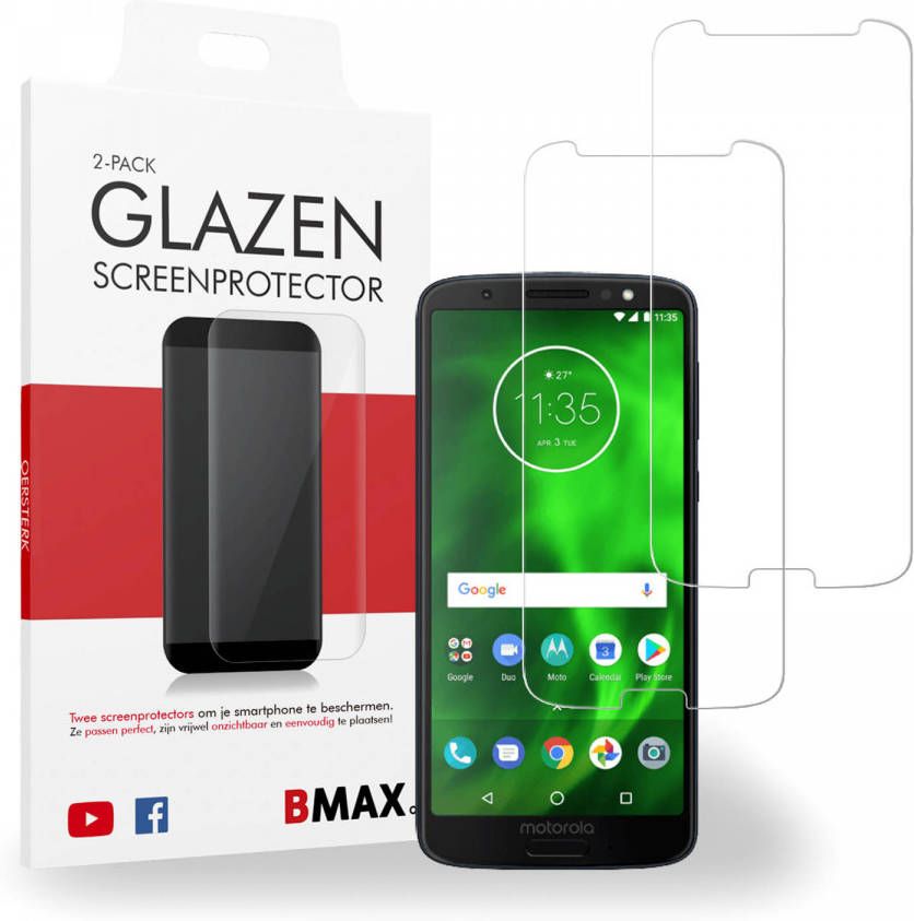 HomeLiving 2-pack BMAX Motorola Moto G6 Screenprotector Glass 2.5D