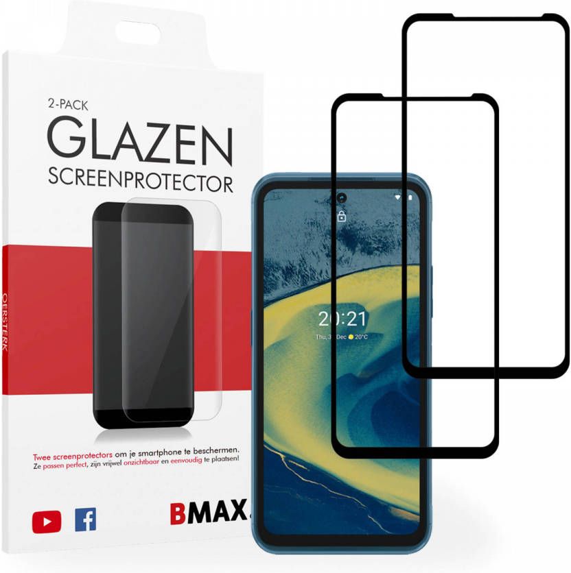 HomeLiving 2-pack BMAX Nokia XR20 Screenprotector Glass Full Cover 2.5D Black