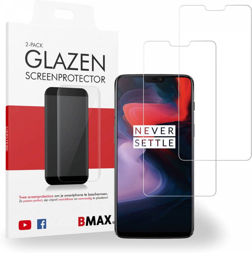HomeLiving 2-pack BMAX OnePlus 6 Screenprotector Glass 2.5D
