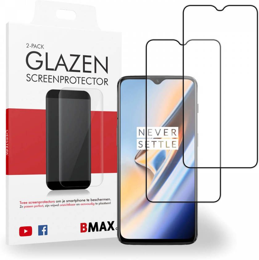 HomeLiving 2-pack BMAX OnePlus 6T Screenprotector Glass Full Cover 2.5D Black