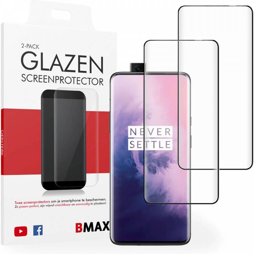 HomeLiving 2-pack BMAX OnePlus 7 Pro Screenprotector Glass Full Cover 5D Black