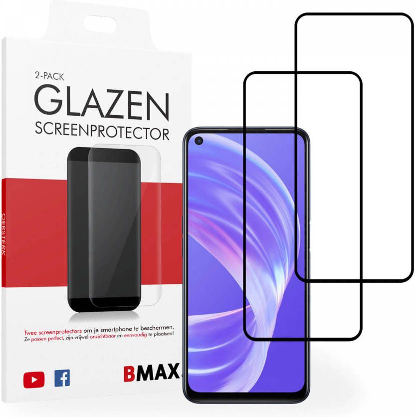 HomeLiving 2-pack BMAX Oppo A73 Screenprotector Glass Full Cover 2.5D Black