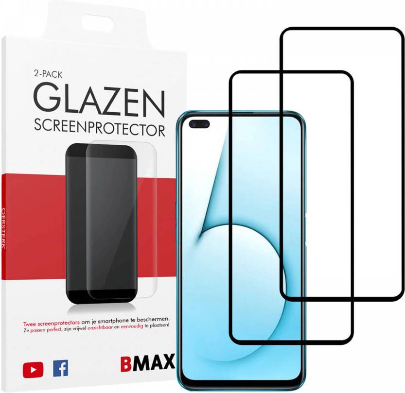 HomeLiving 2-pack BMAX Realme X50 Screenprotector Glass Full Cover 2.5D Black