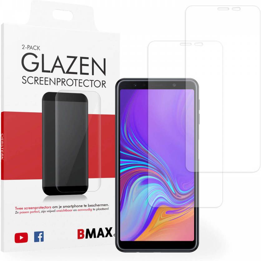 HomeLiving 2-pack BMAX Samsung Galaxy A7 2018 Screenprotector Glass 2.5D