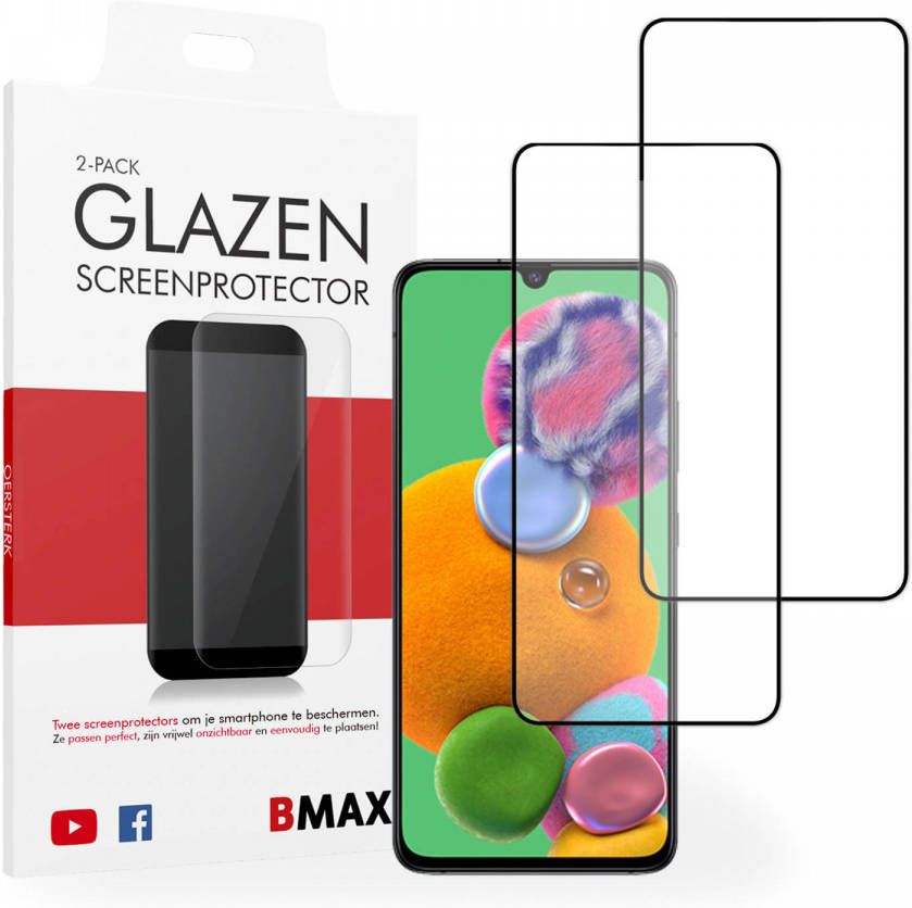 HomeLiving 2-pack BMAX Samsung Galaxy A90 Screenprotector Glass Full Cover 2.5D Black
