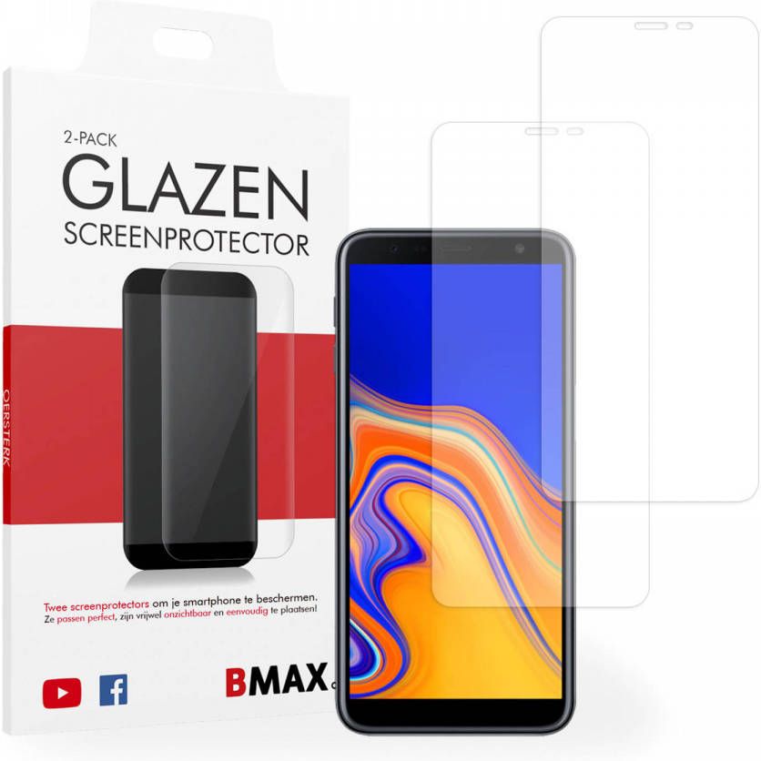 HomeLiving 2-pack BMAX Samsung Galaxy J6 Plus Screenprotector Glass 2.5D