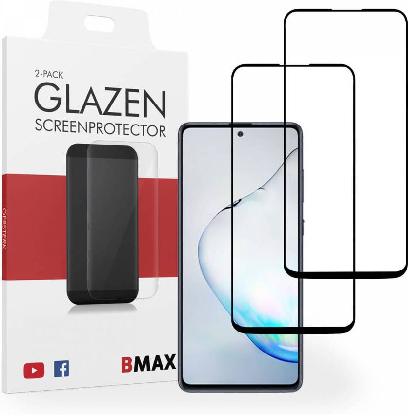 HomeLiving 2-pack BMAX Samsung Galaxy Note 10 Lite Screenprotector Glass Full Cover 2.5D Black