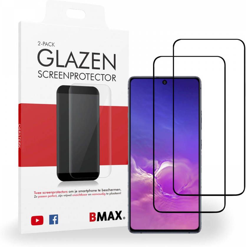 HomeLiving 2-pack BMAX Samsung Galaxy S10 Lite Screenprotector Glass Full Cover 2.5D Black