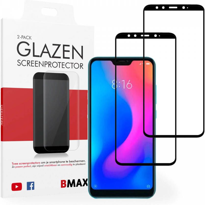 HomeLiving 2-pack BMAX Xiaomi A2 Screenprotector Glass Full Cover 2.5D Black