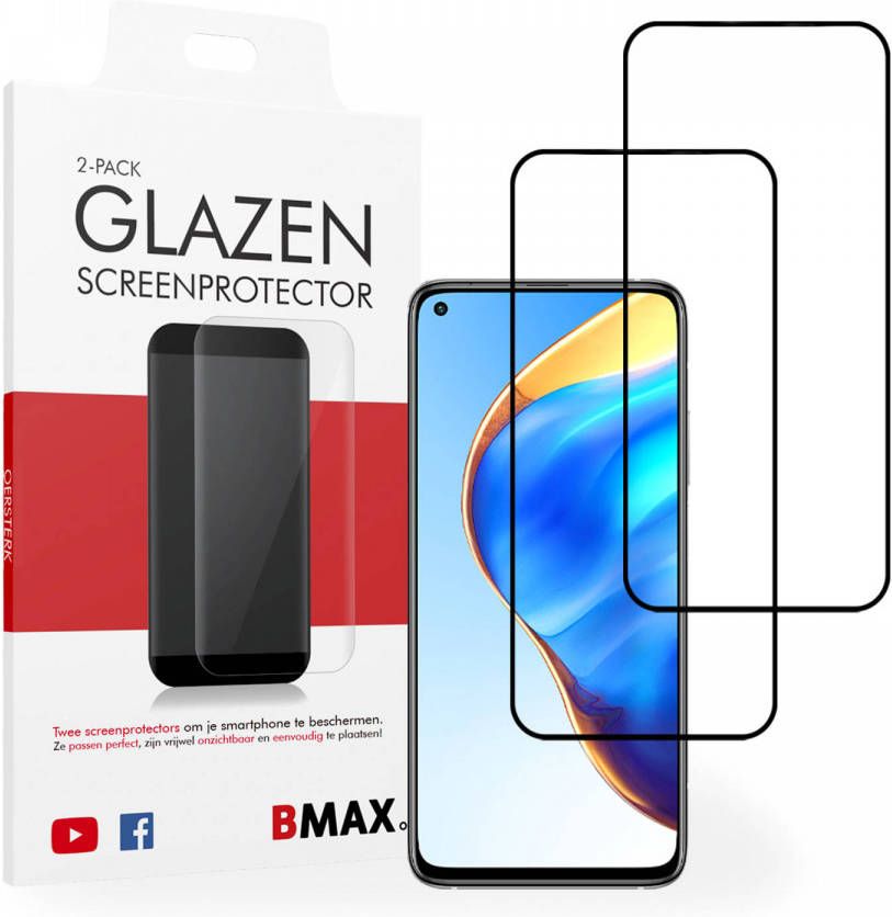 HomeLiving 2-pack BMAX Xiaomi Mi 10T Pro Screenprotector Glass Full Cover 2.5D Black