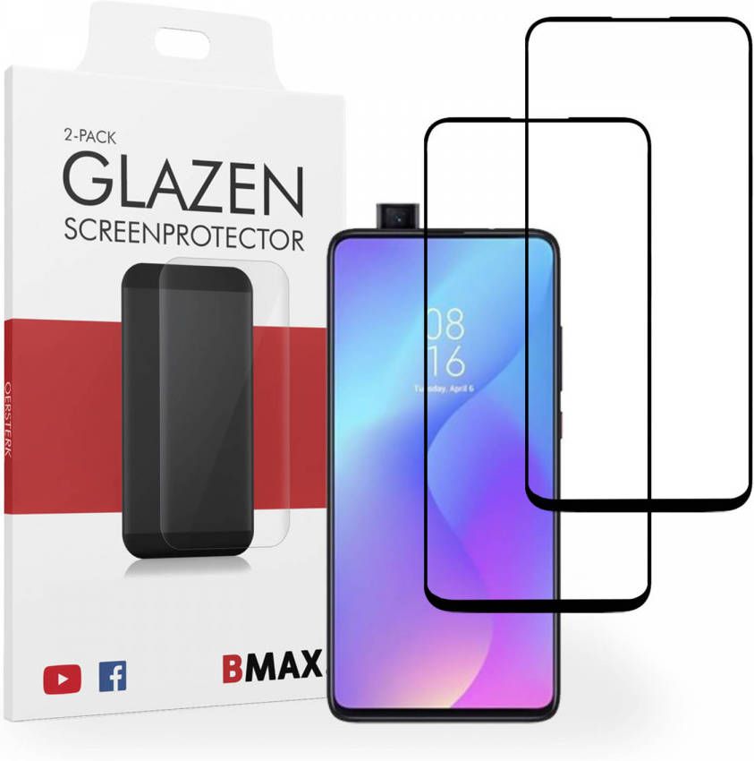 HomeLiving 2-pack BMAX Xiaomi Mi 9T Screenprotector Glass Full Cover 2.5D Black