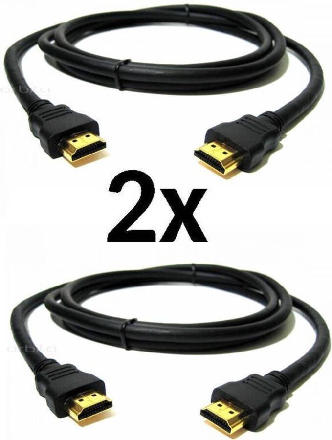 Merkloos 2 x HDMI Kabel 1.4 Full HD Gold Plated HDMI naar HDMI Kabel Kabels Ultra HD 4K TV PC Laptop Console 1 5