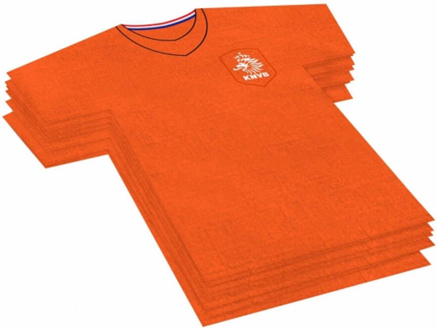 Merkloos 20x oranje voetbalshirt feest servetten 16 x 15 cm Feestservetten