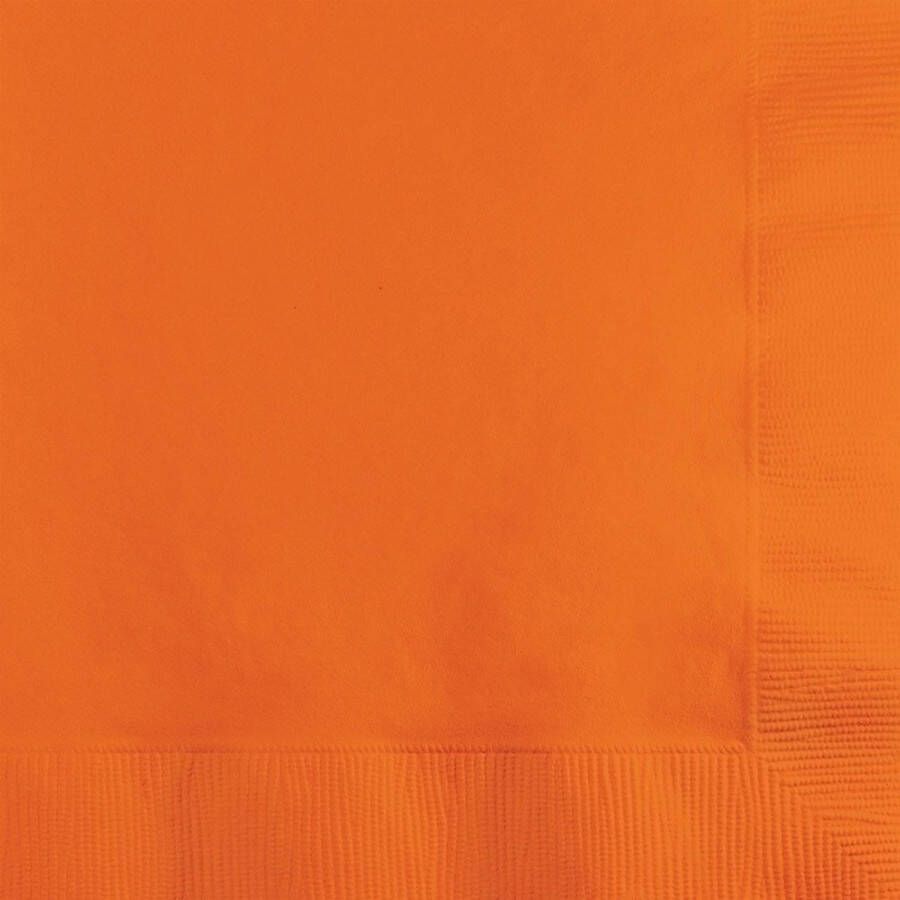 Merkloos 20x Papieren feest servetten oranje Feestservetten