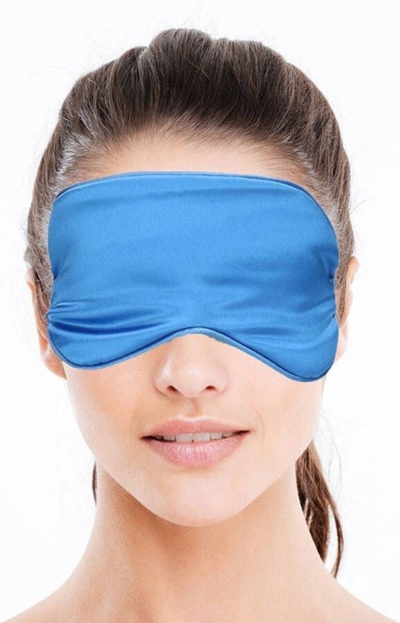 Merkloos 2x Comfortabel reismasker slaapmasker luxe kobalt blauw Slaapmaskers