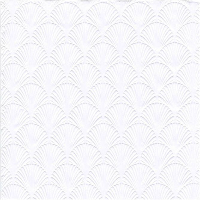 Merkloos 32x Luxe 3-laags servetten met patroon wit 33 x 33 cm Feestservetten