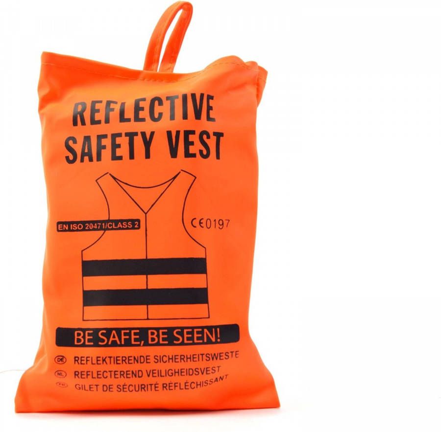 Merkloos 3x veiligheidsvest in mooi zak oranje Veilig safety Veiligheidshesje Bouw Verkeer veiligheidsvest voor veiligheidsw