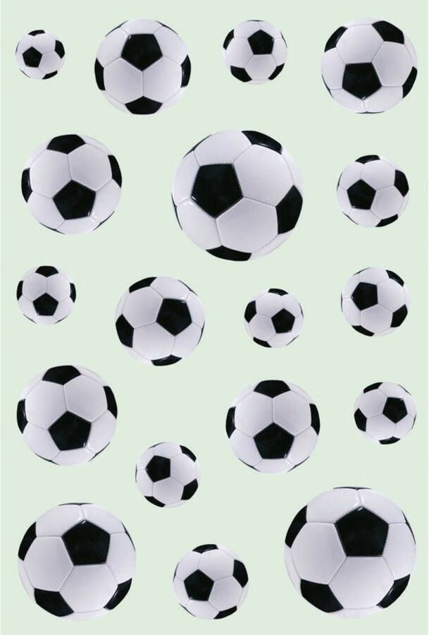 Merkloos 3x Zwart witte voetbal stickervellen met 18 stickers
