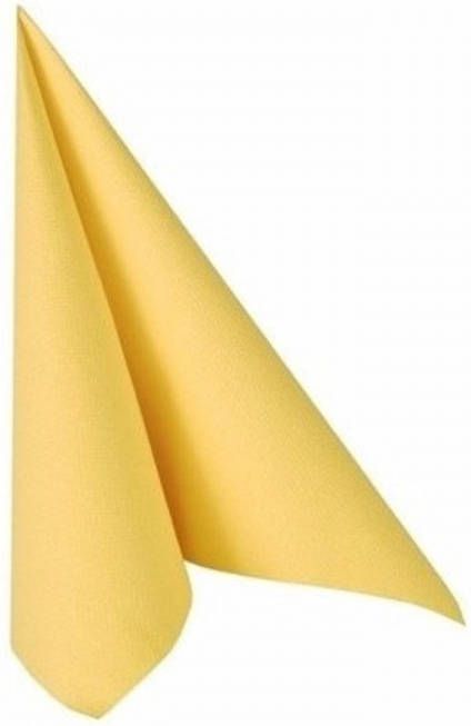 Merkloos 40x Luxe gele servetten geel 33 x 33 cm Feestservetten