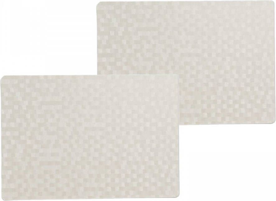 Wicotex 4x stuks stevige luxe Tafel placemats Stones wit 30 x 43 cm Placemats