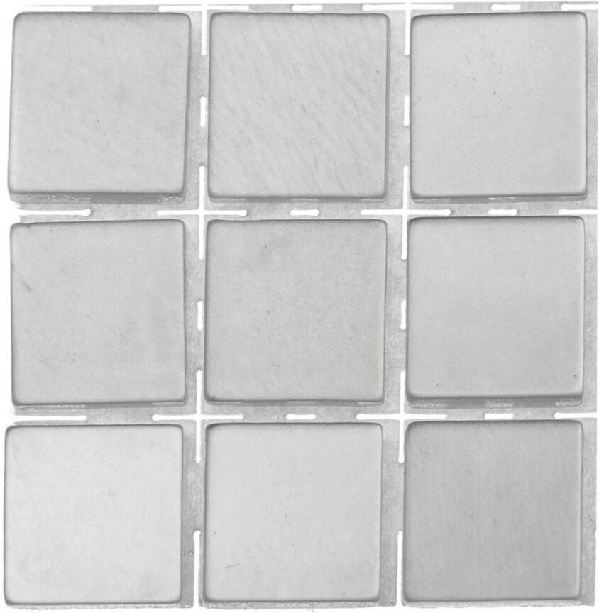 Merkloos 63x stuks mozaieken maken steentjes tegels kleur grijs 10 x 10 x 2 mm Mozaiektegel