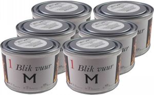 Merkloos Sans marque 6x Tuinfakkel vuur verlichting in blik 11 x 7 5 cm Zweedse fakkel Vuurblik Tuinkaars outdoor kaars Tuinverlichting tuindecoratie tuinfakkels