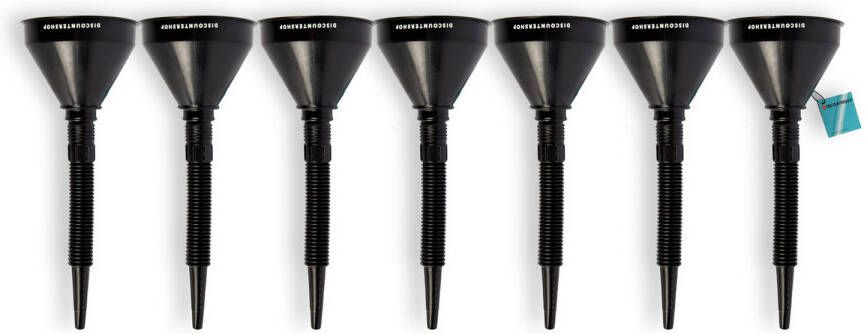 Discountershop Set van 7 Zwarte Trechters voor Auto en Motor Geschikt voor Olie en Brandstof Duurzaam Plastic Met Afneembare Filter Ideaal voor Auto & Motor Kamperen & Outdoor