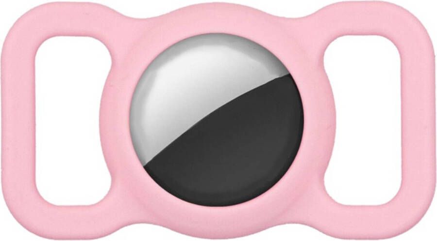 Merkloos Airtag houder voor hondenhalsband Hoesje Hond Tracker Geschikt voor airtag Siliconen roze