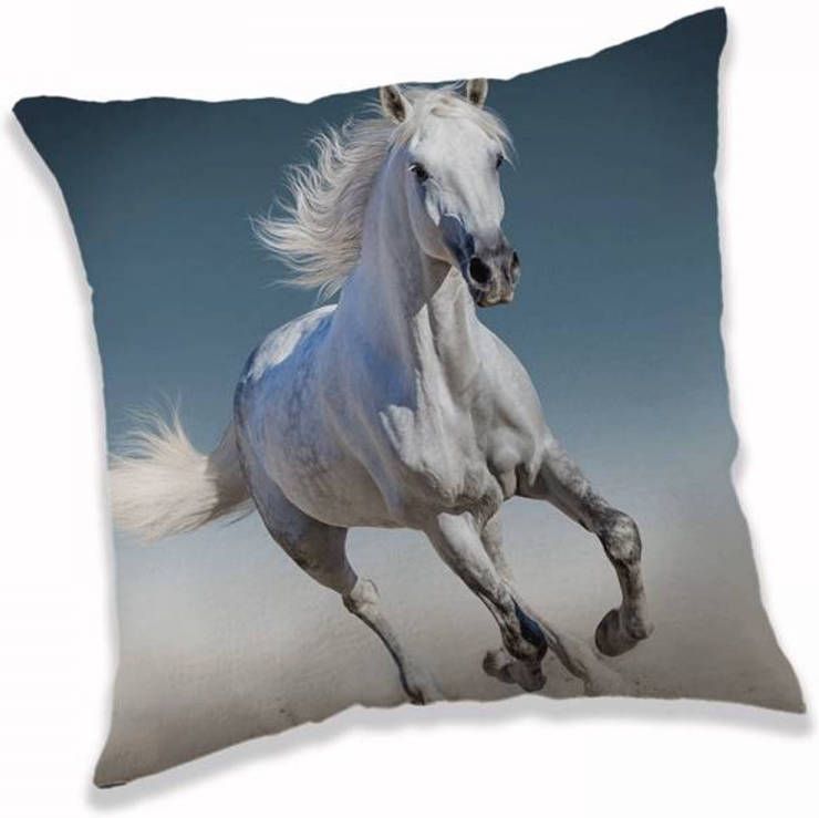 SimbaShop Animal Pictures Kussen White Horse 40 x 40 cm Polyester