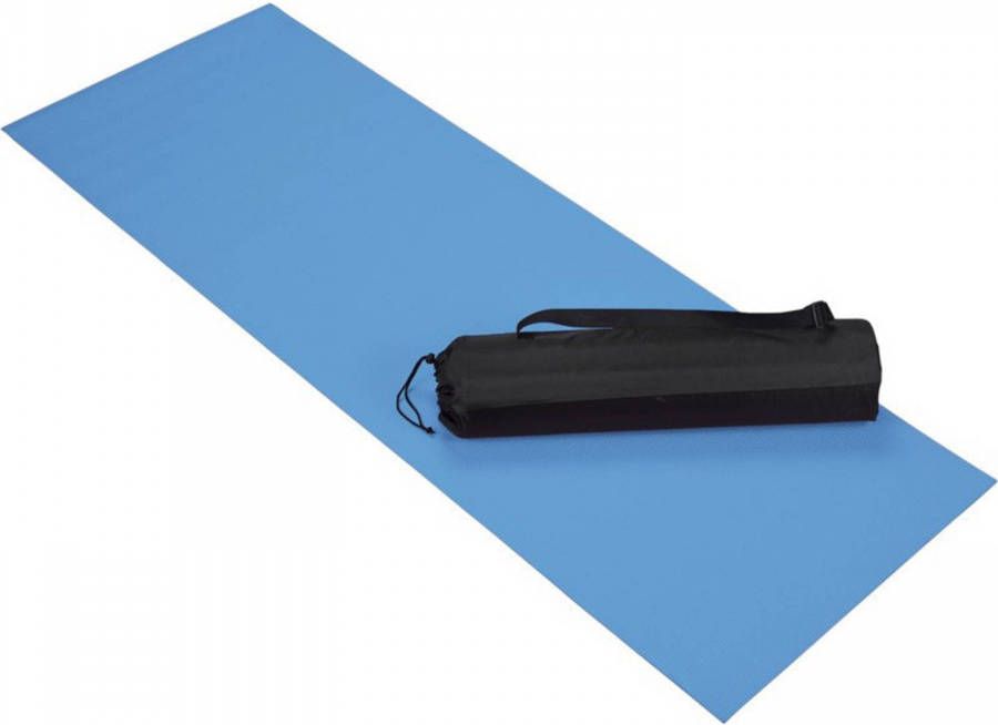 Merkloos Blauwe yoga fitness sportmat 60 x 170 cm Fitnessmat
