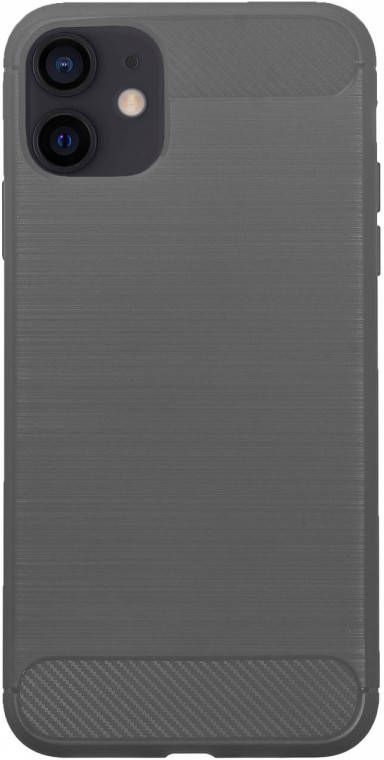 HomeLiving BMAX Carbon soft case hoesje voor iPhone 12 Mini Grey Grijs