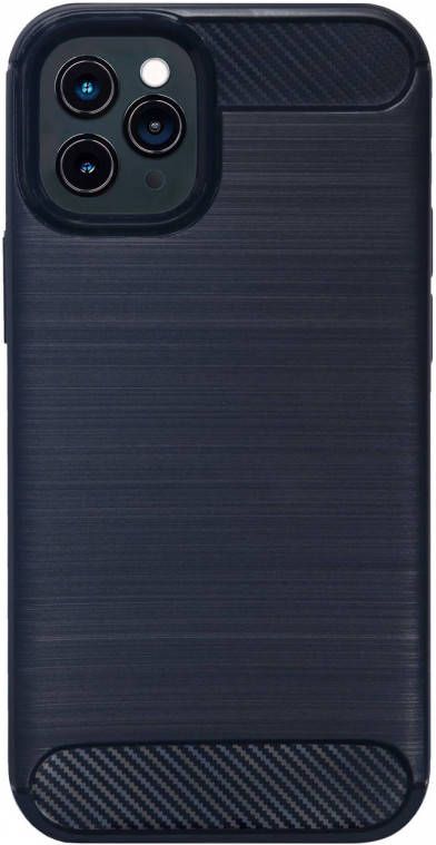 HomeLiving BMAX Carbon soft case hoesje voor iPhone 12 Pro Max Blue Blauw