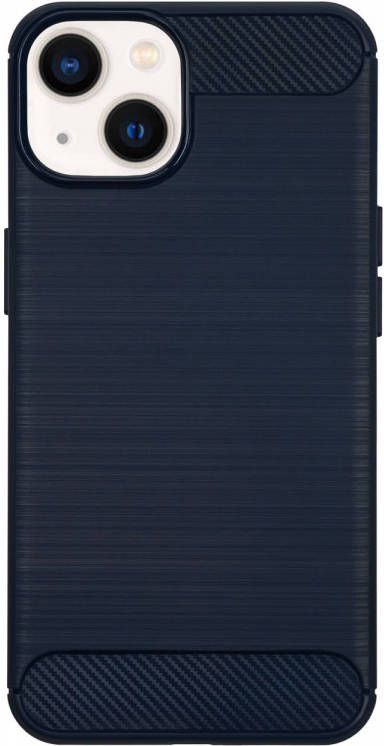 HomeLiving BMAX Carbon soft case hoesje voor iPhone 13 Blue Blauw